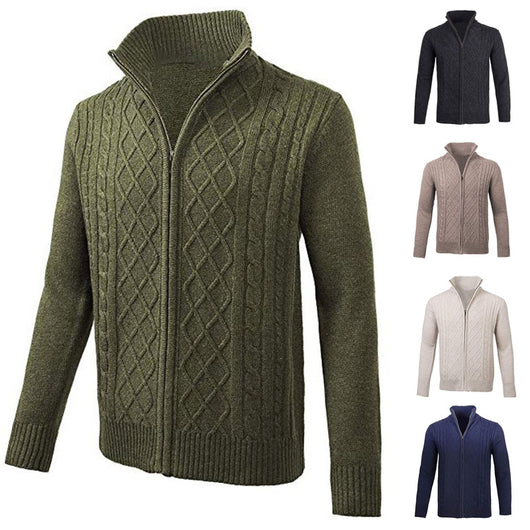 Cardigan de cuello alto con cierre y mangas largas