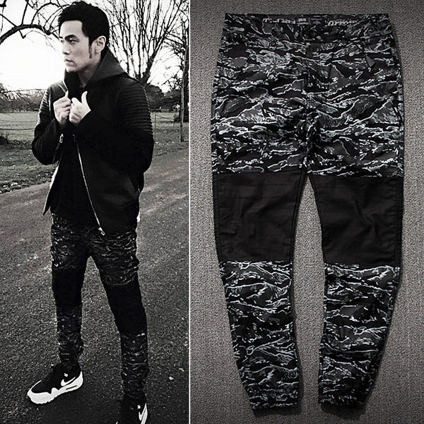 Pantalones con Costuras de Contraste