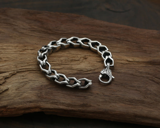 Pulsera de Plata Tailandesa con Calavera para Hombre - Image 4