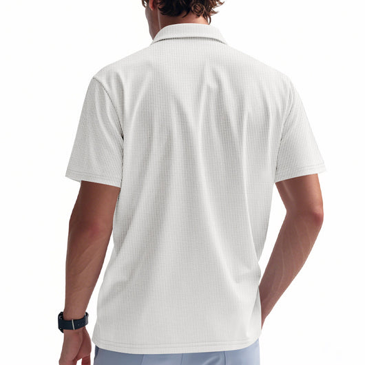Polo Deportivo Hombre Cuello V Tejido Waffle Manga Corta Suelta - Image 42