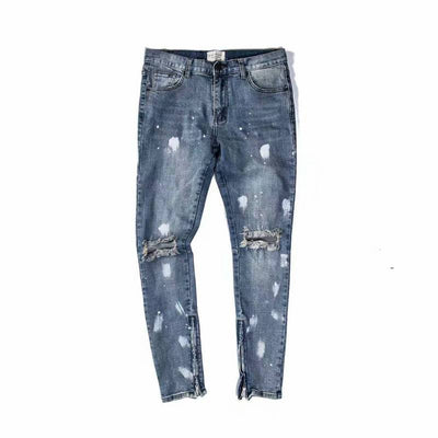 Jeans con Efecto Salpicado de Tinta - Estilo Europeo y Americano - Image 4