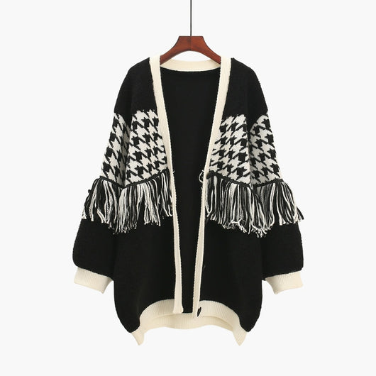 Cardigan de Cuello V con Flecos - Image 4