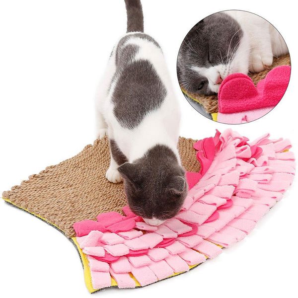 Manta Interactiva de Yute para Gatos con Juego de Olfato