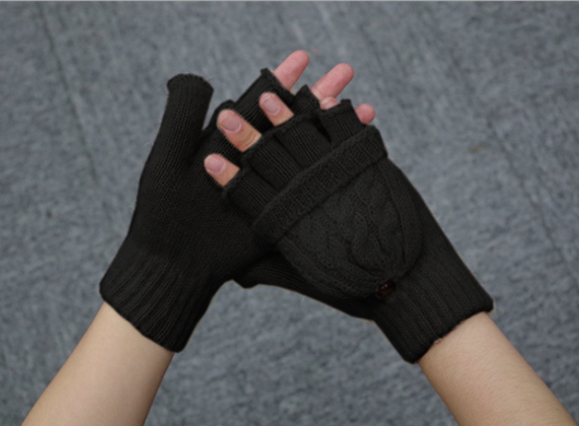 Guantes Mitones Dobles de Lana para Mujer - Convertibles Abrefácil - Image 3