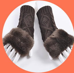 Guantes Mitón Cálidos de Pelo de Conejo para Mujer - Estilo Coreano Otoño Invierno - Image 4