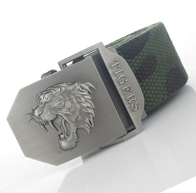 Cinturón Canvas para Hombre con Hebilla Automática Cabeza de Tigre - Image 2