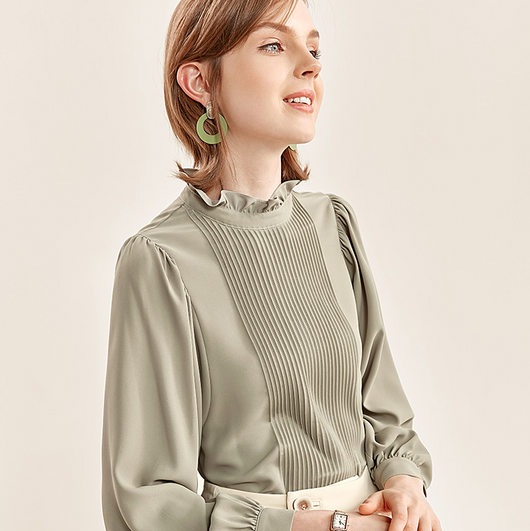 Blusa de Gasa Manga Larga Elegante - Image 3
