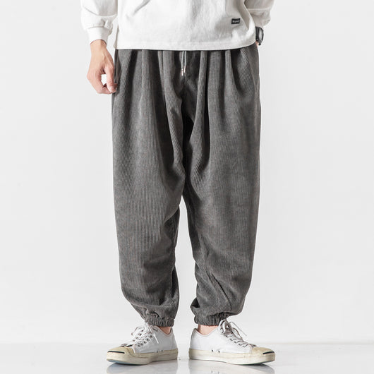 Pantalones Harem de Pana Suelta Talla Grande para Hombre - Image 5