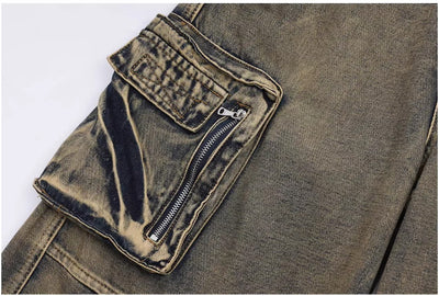 Pantalón Vaquero Retro Tipo Workwear con Bolsillos y Pierna Ancha - Image 10