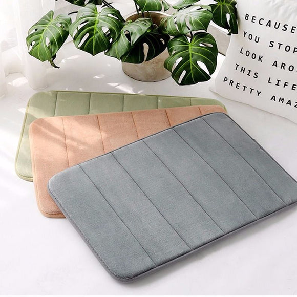 Tapete de Baño Coral Fleece con Espuma Viscoelástica - Antideslizante y Absorbente