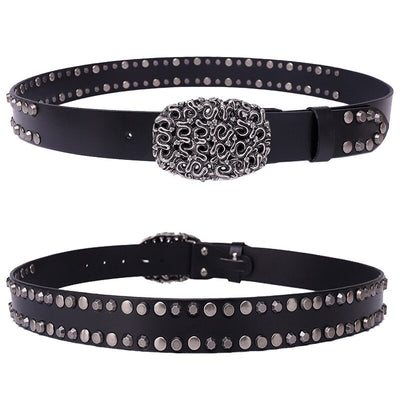 Cinturón de Cuero Genuino con Remaches para Hombre - Estilo Trend - Image 3