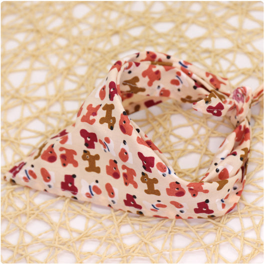 Pañuelo Triangular de Algodón con Encaje y Estampado Infantil - Image 27