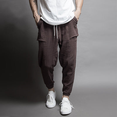 Pantalones Casuales de Doble Capa con Efecto Arrugado y Corte Acampanado - Image 5