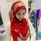 Hijab Chiffon Largo con Detalles Dorados
