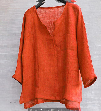 Camisa de Algodón y Lino con Cuello Mao - Image 7