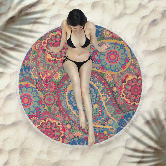 Toalla Redonda de Playa con Flecos Premium - Image 33