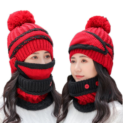 Conjunto de Gorro y Bufanda Tejido en Algodón Cálido - Image 11