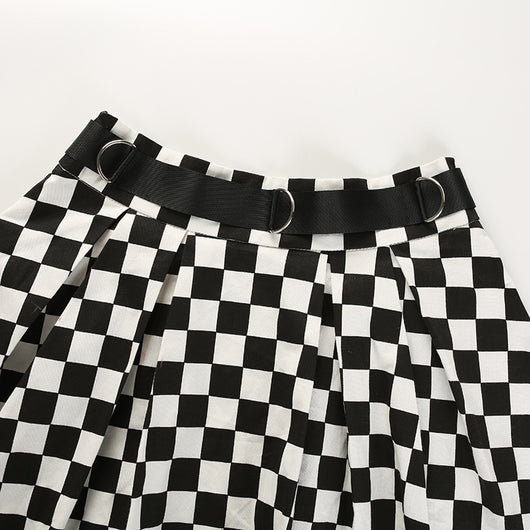 Falda de Cuadros Blanco y Negro - Image 3