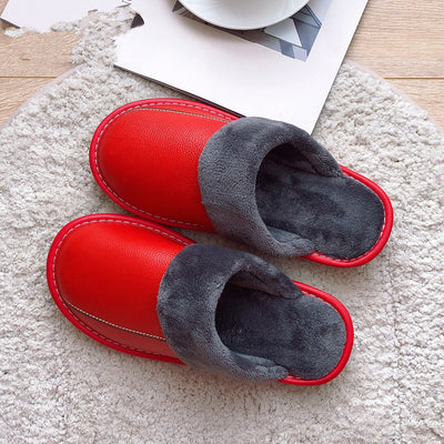 Pantuflas de Cuero Genuino con Suela Gruesa Acolchada - Cálidas e Impermeables - Image 11