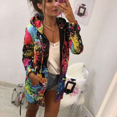 Sudadera con Capucha Estampada de Manga Larga - Modelo Largo Otoño Europa y EE.UU.