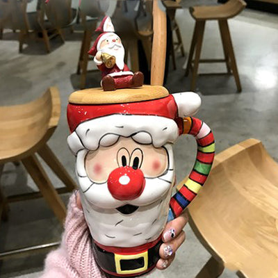 Taza Cerámica Navideña con Diseño Reno y Papá Noel - Image 14