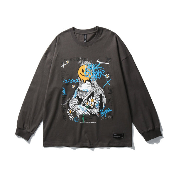Playera Holgada Hip Hop para Parejas de Manga Larga - Image 36