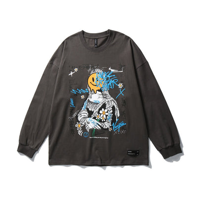 Playera Holgada Hip Hop para Parejas de Manga Larga - Image 36