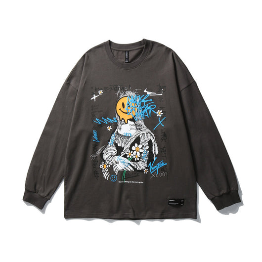 Playera Holgada Hip Hop para Parejas de Manga Larga - Image 36