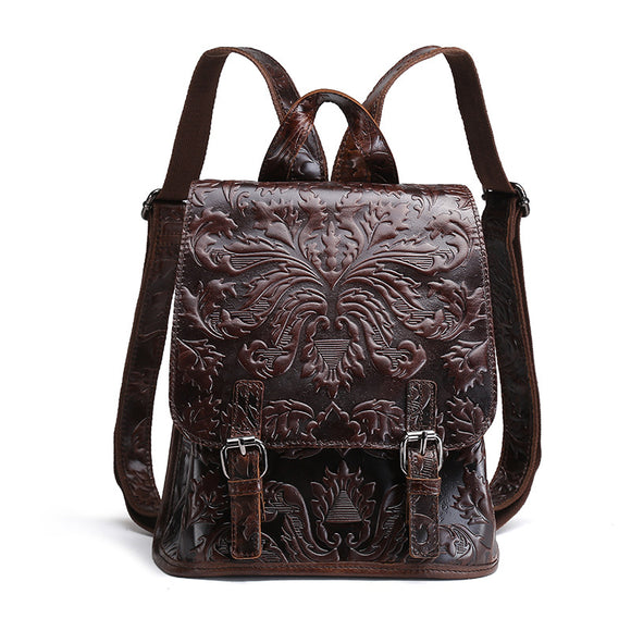 Mochila Vintage con Relieve Embosado