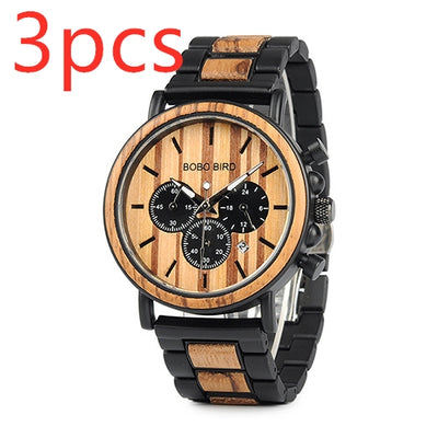 Reloj de Madera BOBO BIRD Cronógrafo Militar Lujo para Hombre - Image 37