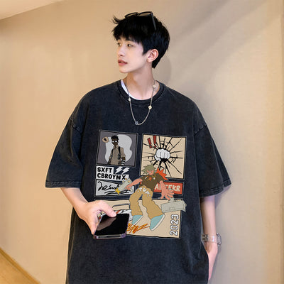Camiseta Manga Corta Desgastada para Hombre - Image 6