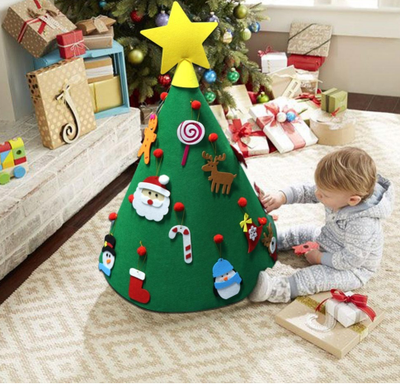 Árbol de Navidad 3D en Fieltro - Puzzle Infantil DIY Hecho a Mano
