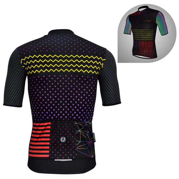 Jersey Ciclista Reflectante Multicolor para Andar de Noche