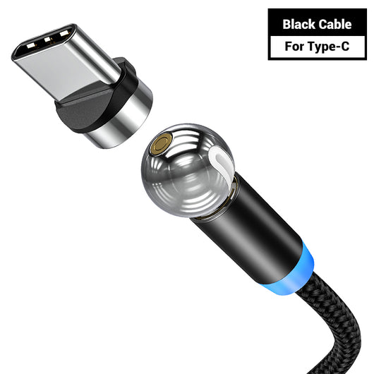 Cable de Carga Magnético 360° - Rotación Total Compatible
