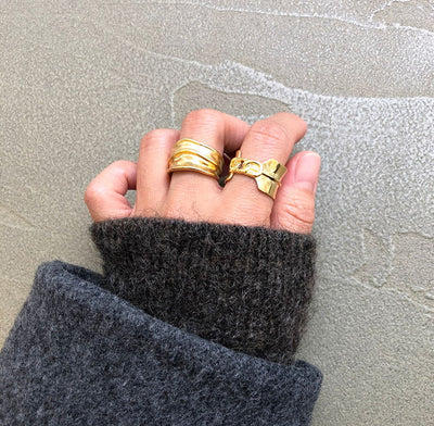 Anillo Geométrico Minimalista de Diseño Irregular para Mujer