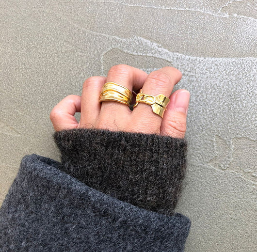 Anillo Geométrico Minimalista de Diseño Irregular para Mujer