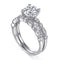 Anillo de Plata 925 con Diamante Simulado Chapado en Oro Rosa - Juego de Anillos de Moda Resistente al Deslustre