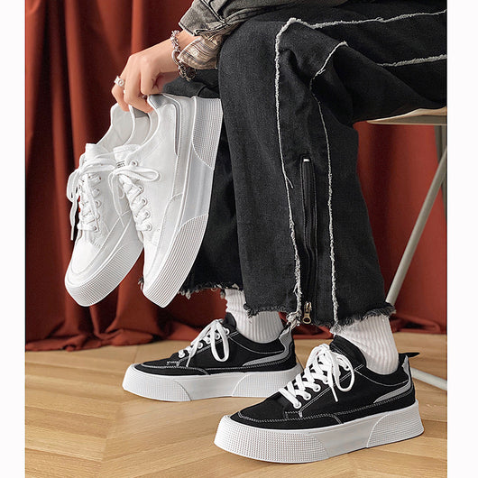 Zapatillas de Lona Transpirables con Plataforma Baja para Hombre - Image 5