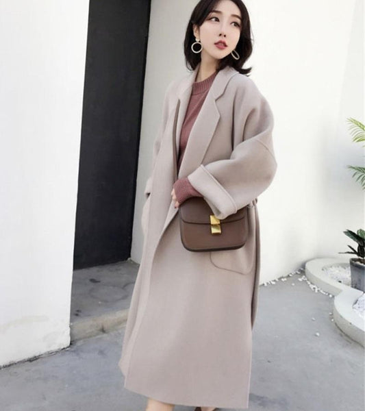 Abrigo de Lana Rojo Arce Midi para Mujer - Colección Invierno