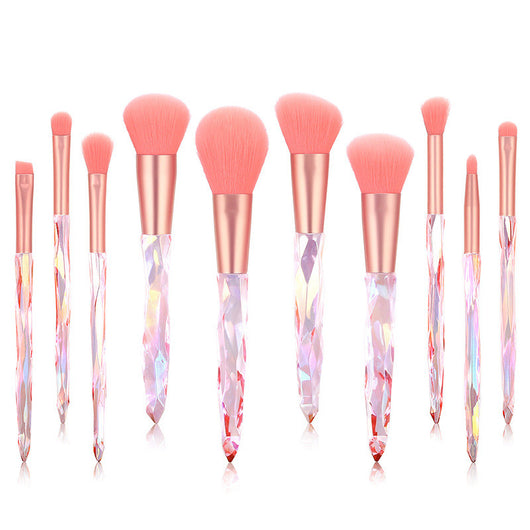 Set de 10 Brochas de Maquillaje con Mango de Diamante - Image 8