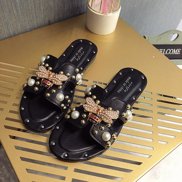 Sandalias de Playa con Moño Perlado