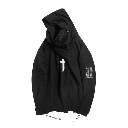 Chaqueta Hoodie Hip-Hop Oversize con Cuello Alto y Detalles Militares - Image 9