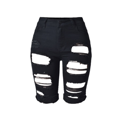 Pantalones Slim Talle Alto con Roturas - Moda Urbana Stretch Talla Grande - Image 6