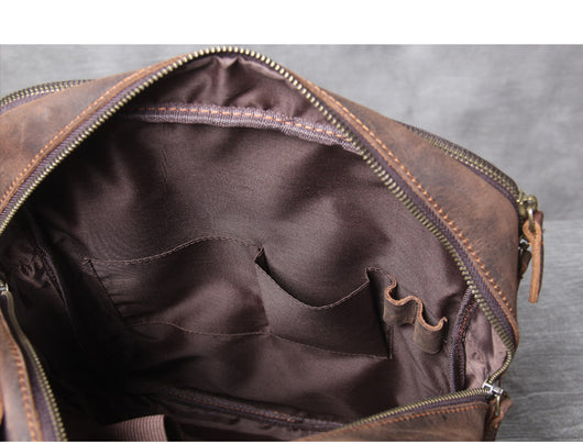 Mochila de Cuero Genuino Estilo Retro - Bolsa de Viaje Artesanal Piel Vacuno Primera Capa - Image 22