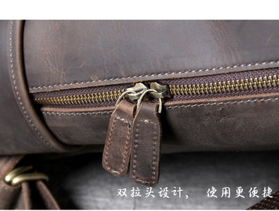 Mochila de Cuero Genuino Estilo Retro - Bolsa de Viaje Artesanal Piel Vacuno Primera Capa - Image 16
