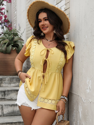 Blusa Casual Vacacional Estampada sin Mangas Cuello Redondo - Image 10