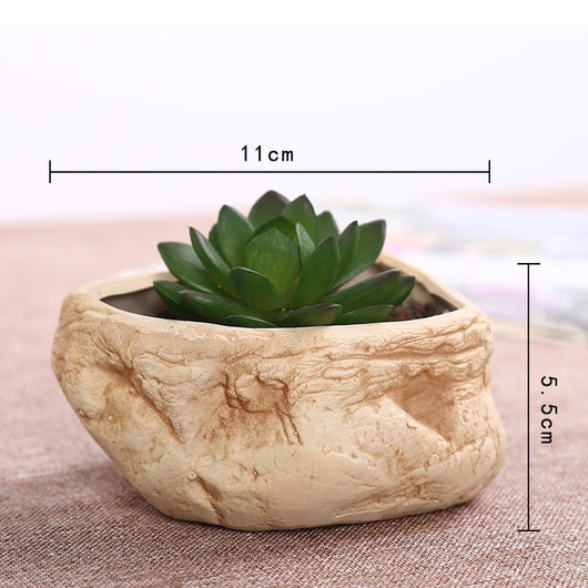 Maceta de Cerámica Artesanal para Suculentas - Diseño Piedra Mini - Image 10