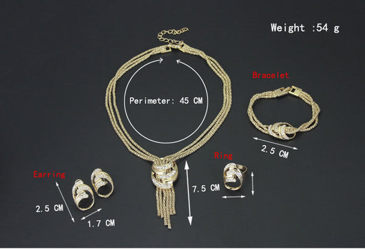 Conjunto de Joyas Elegantes: Collar, Pulsera, Aretes y Anillo - Image 11