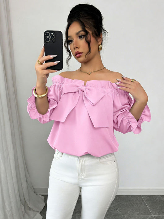 Blusa Cuello Barco con Volantes y Detalle de Moño - Image 17