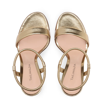 Sandalias de Tacón Alto Doradas y Plateadas para Fiestas y Eventos - Image 3